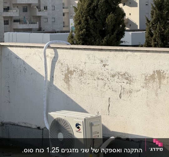 יחידת מיזוג אוויר על גג בניין